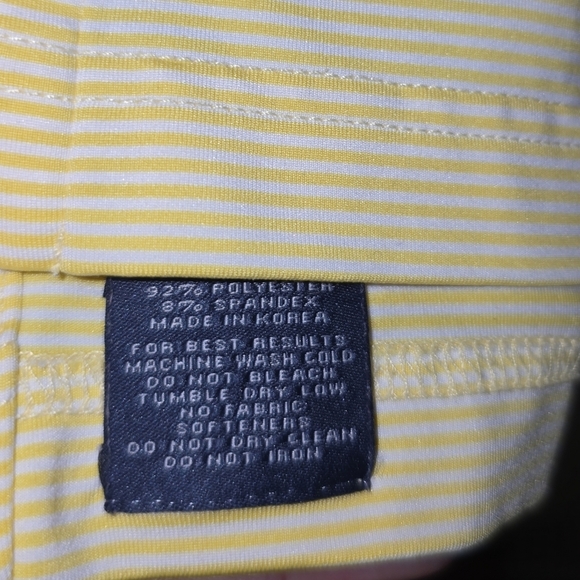 Turtleson Polo Golf Yellow/White Striped Shirt Large - Picture 4 of 9